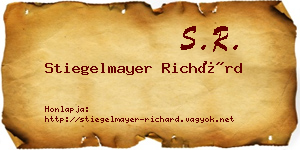 Stiegelmayer Richárd névjegykártya